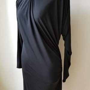 Lanvin Alber Elbaz Assymtrical Black Dress 100% Viscose Collectible SZ 40
